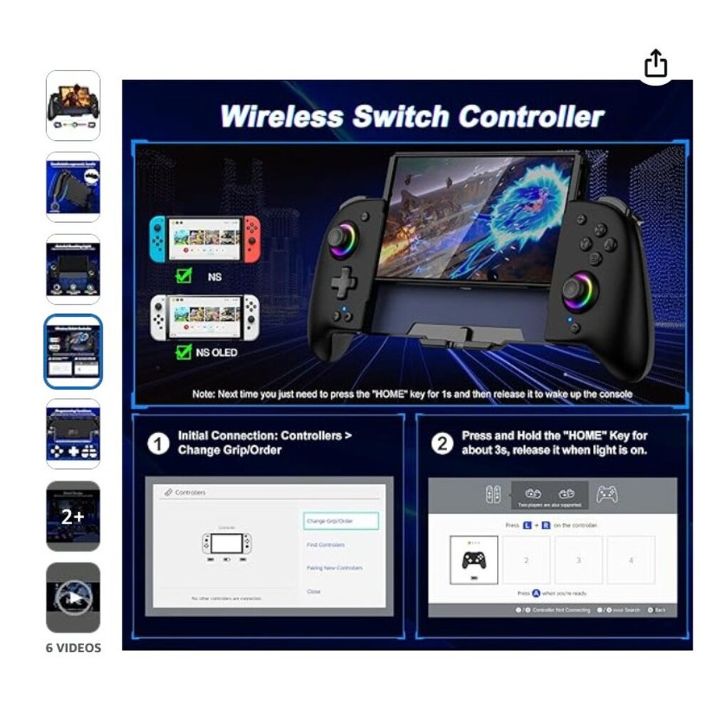One-Piece Joypad Gamepad Controller Switch Controllers for Nintendo Switch/OLED - Picture 4 of 10
